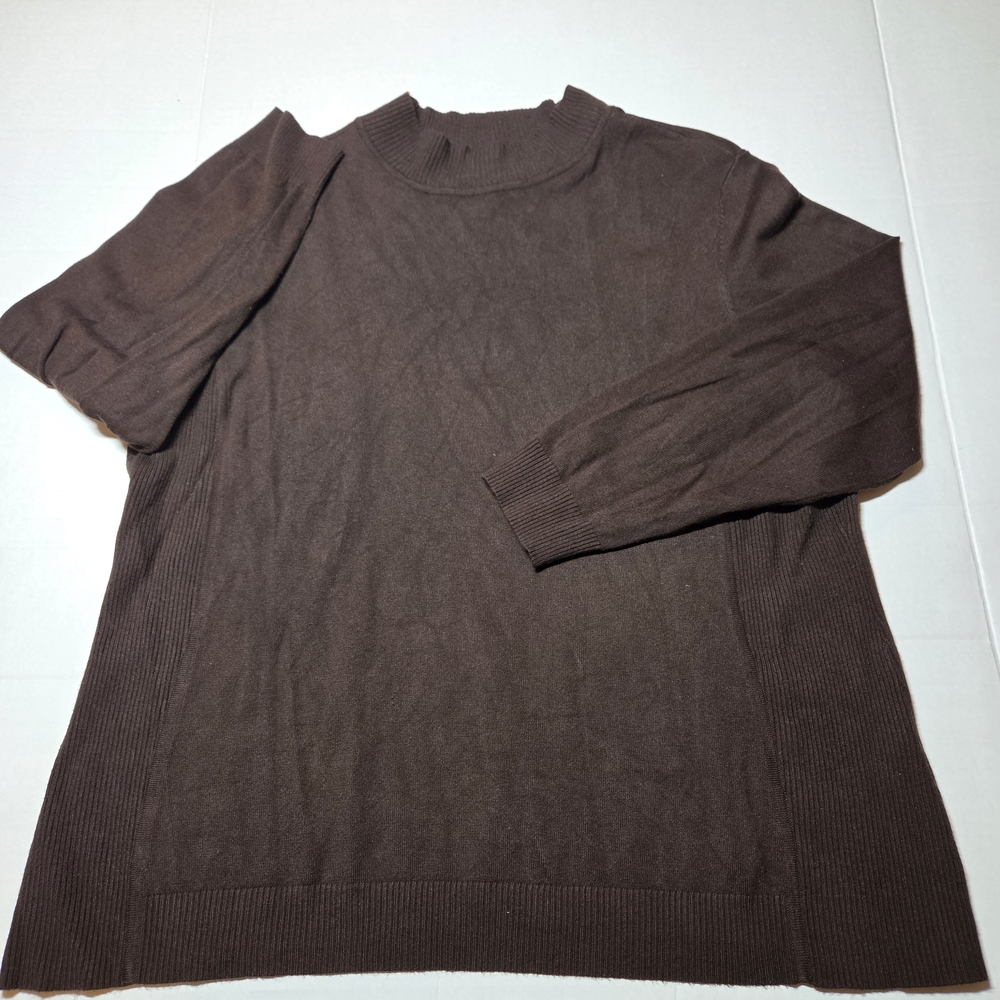 Womens Plus Size 2X Rich Brown Lightweight Sweater‎